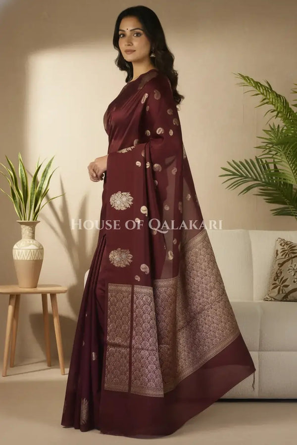 Mango Silk Saree side pose