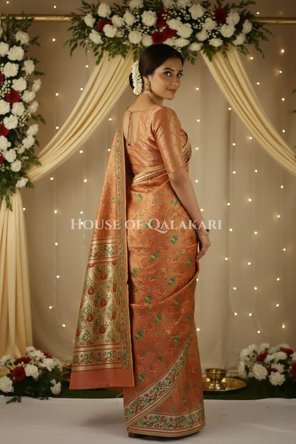 Satan Silk Saree back pose