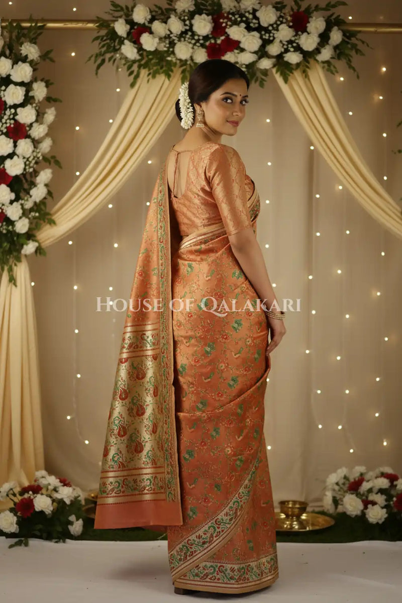Satan Silk Saree back pose