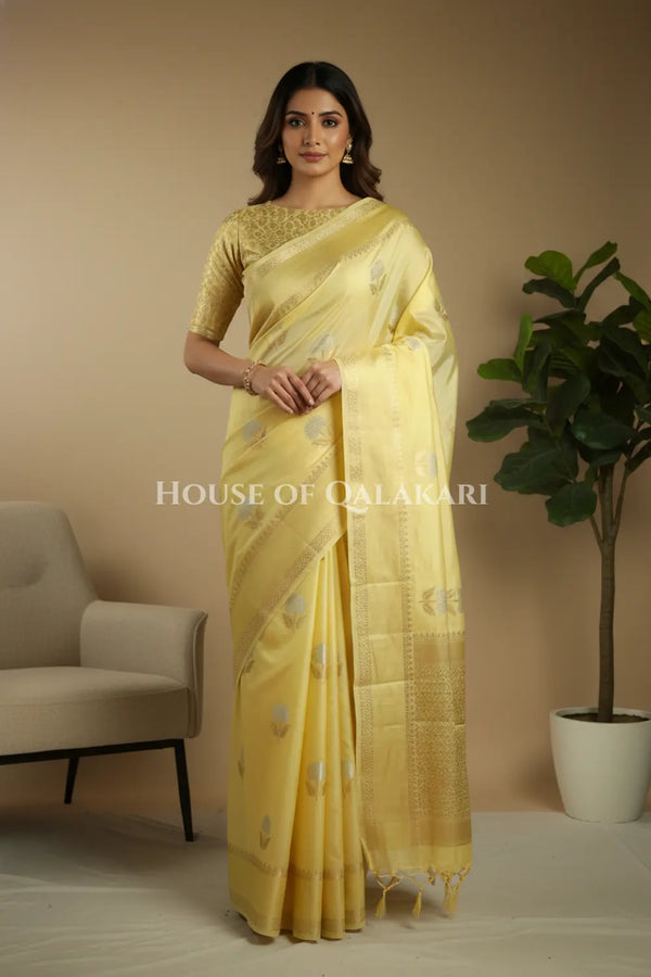 moonga silk saree front pose