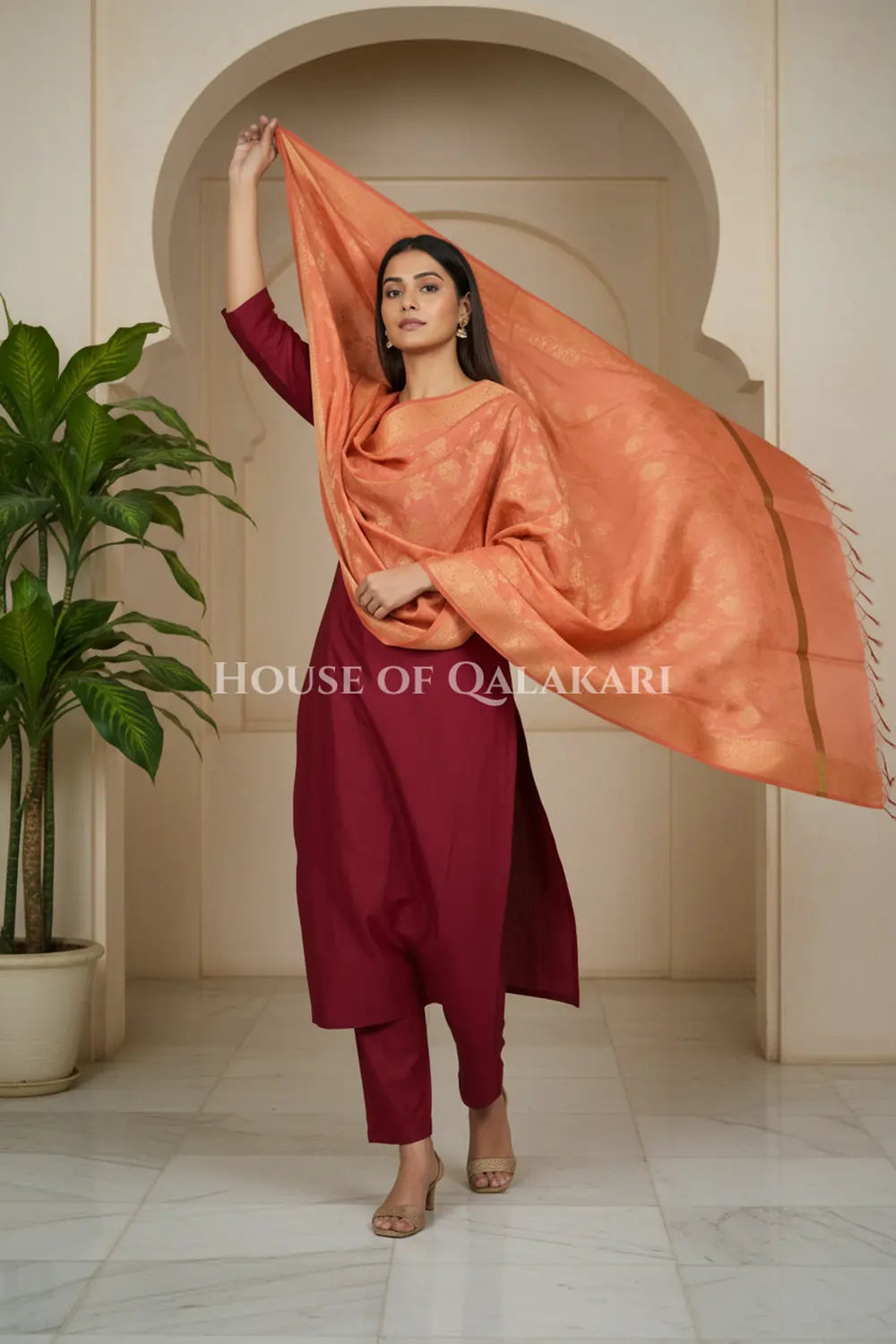 silk dupatta 0247 dramatic pose