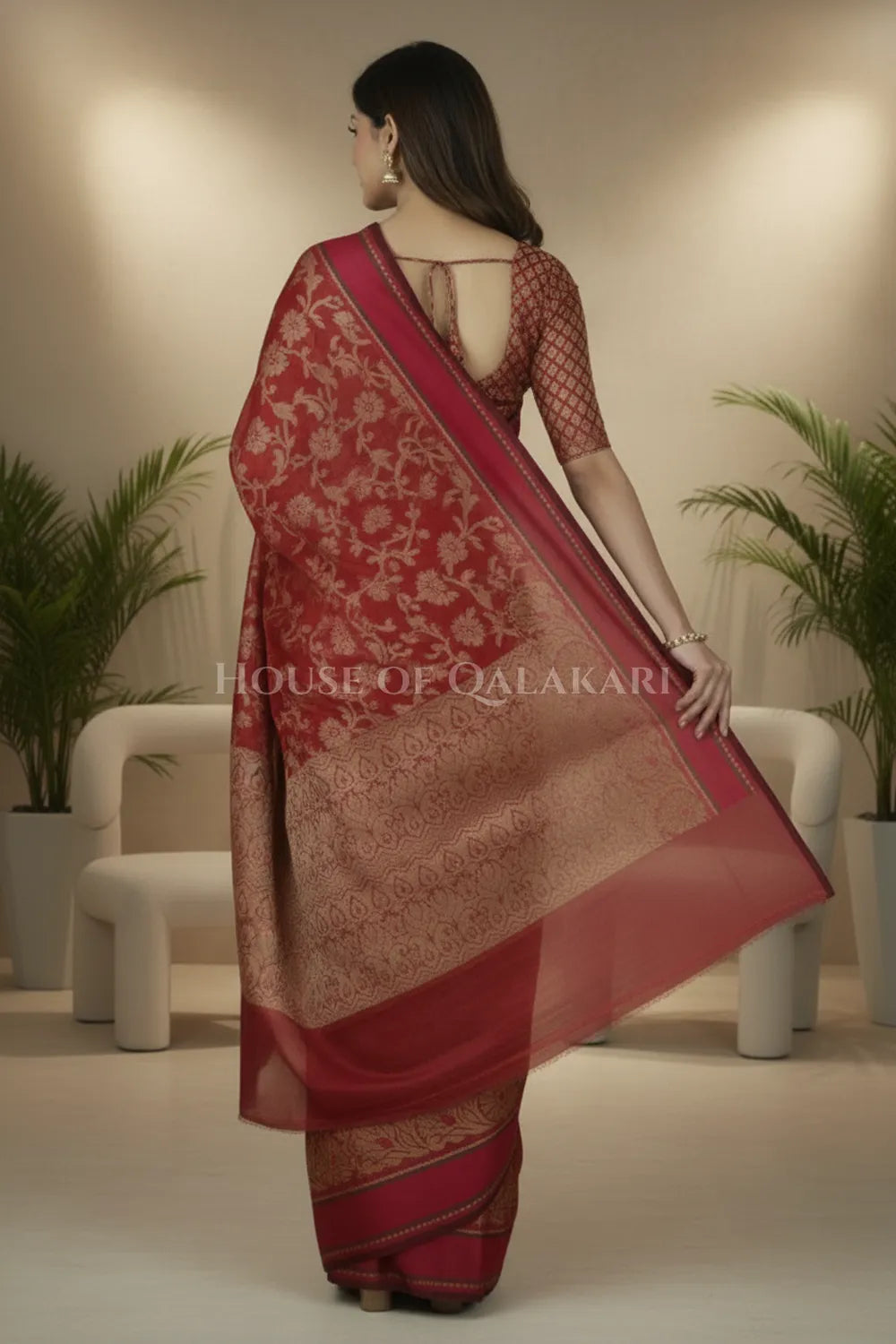 mulmul cotton patola saree 0413 back pose