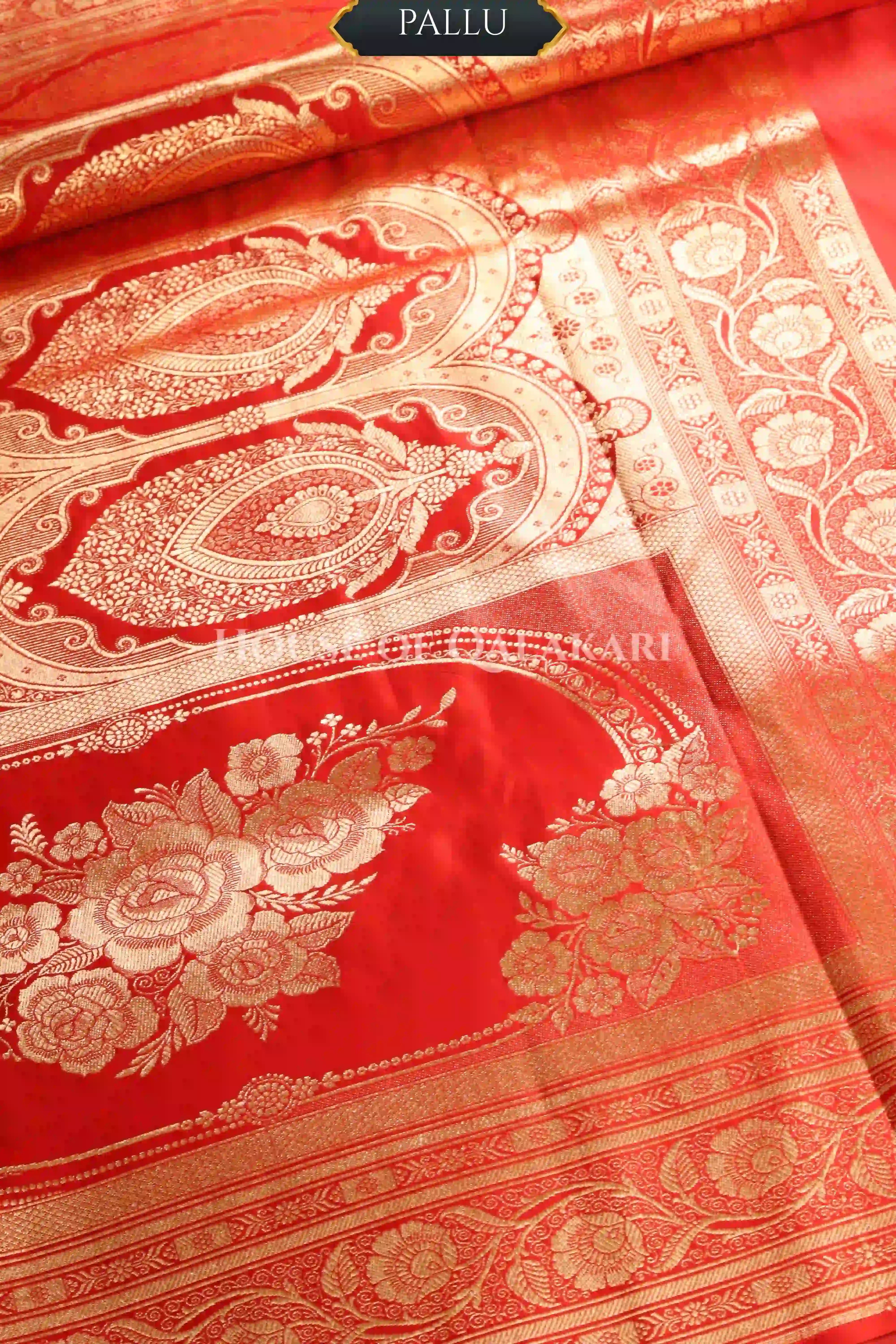 Double Katan Silk Saree pallu