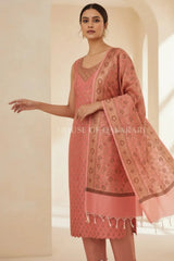 chanderi cotton dress material front pose