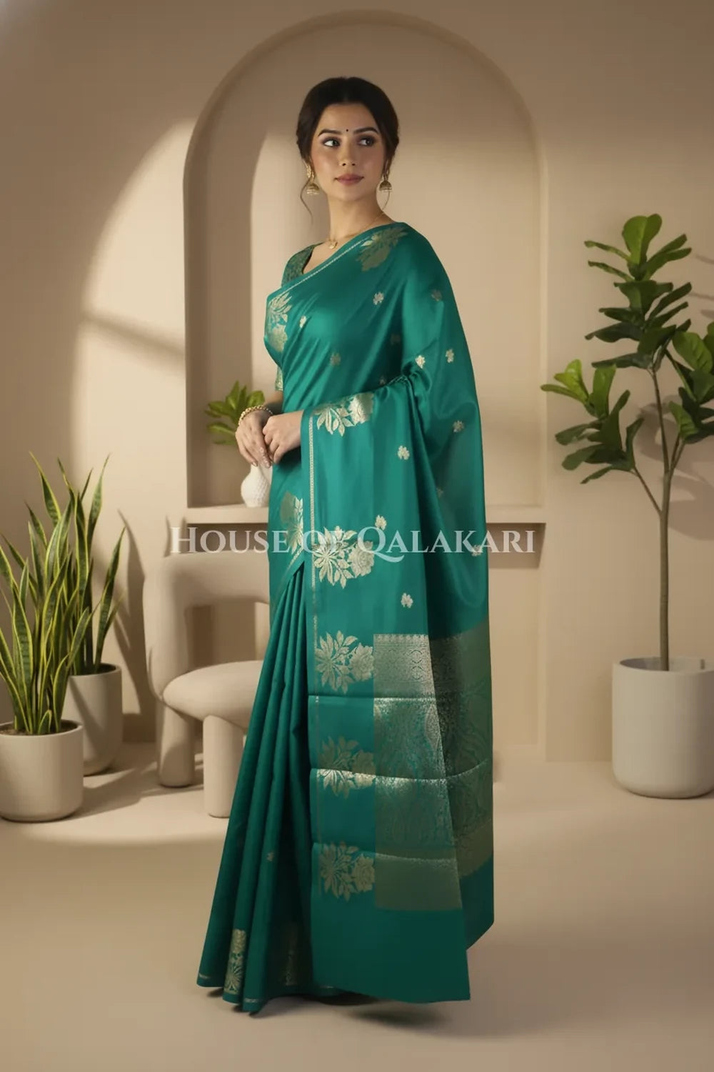 Mango Silk Saree side pose