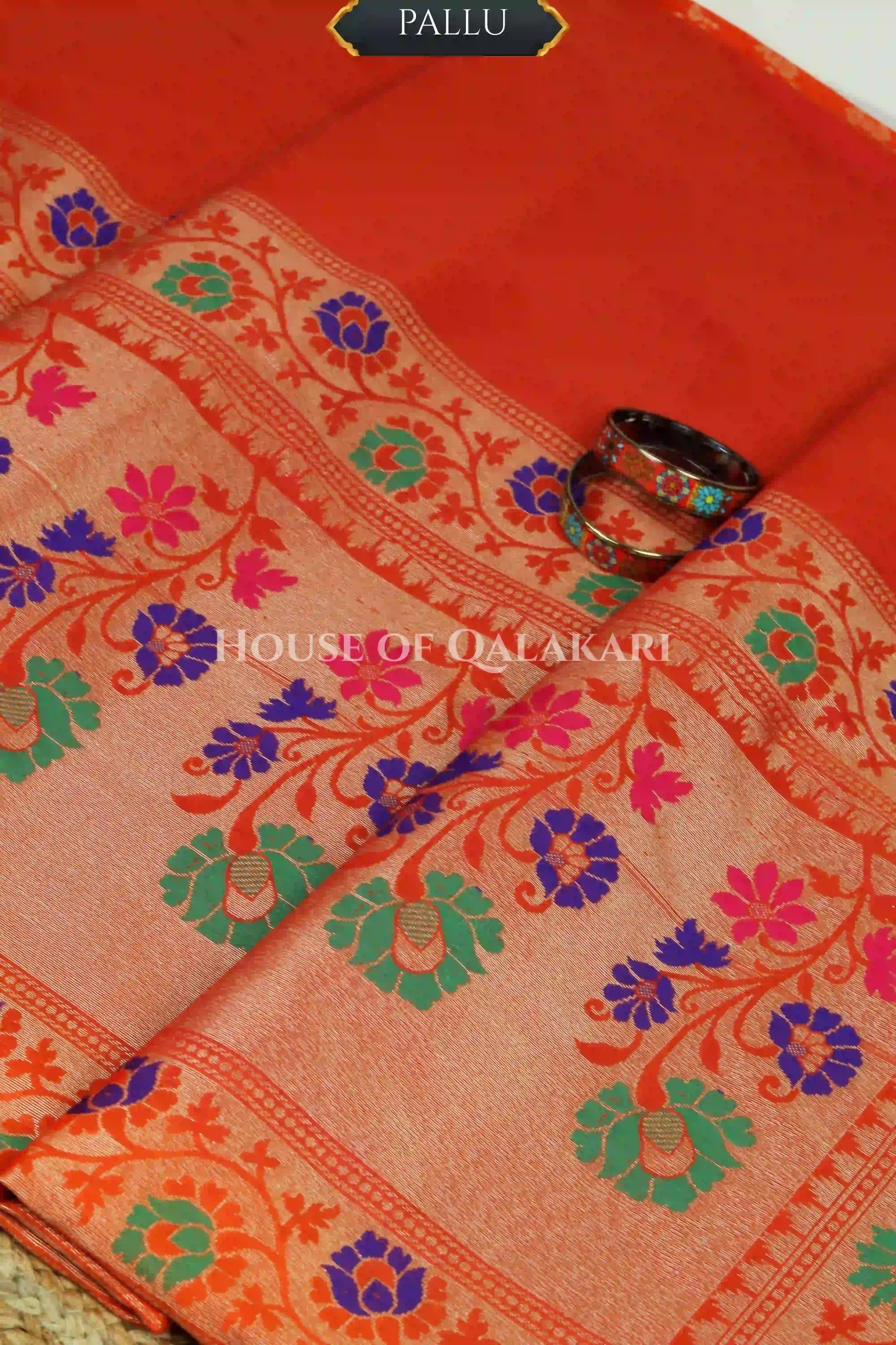 georget silk saree pallu