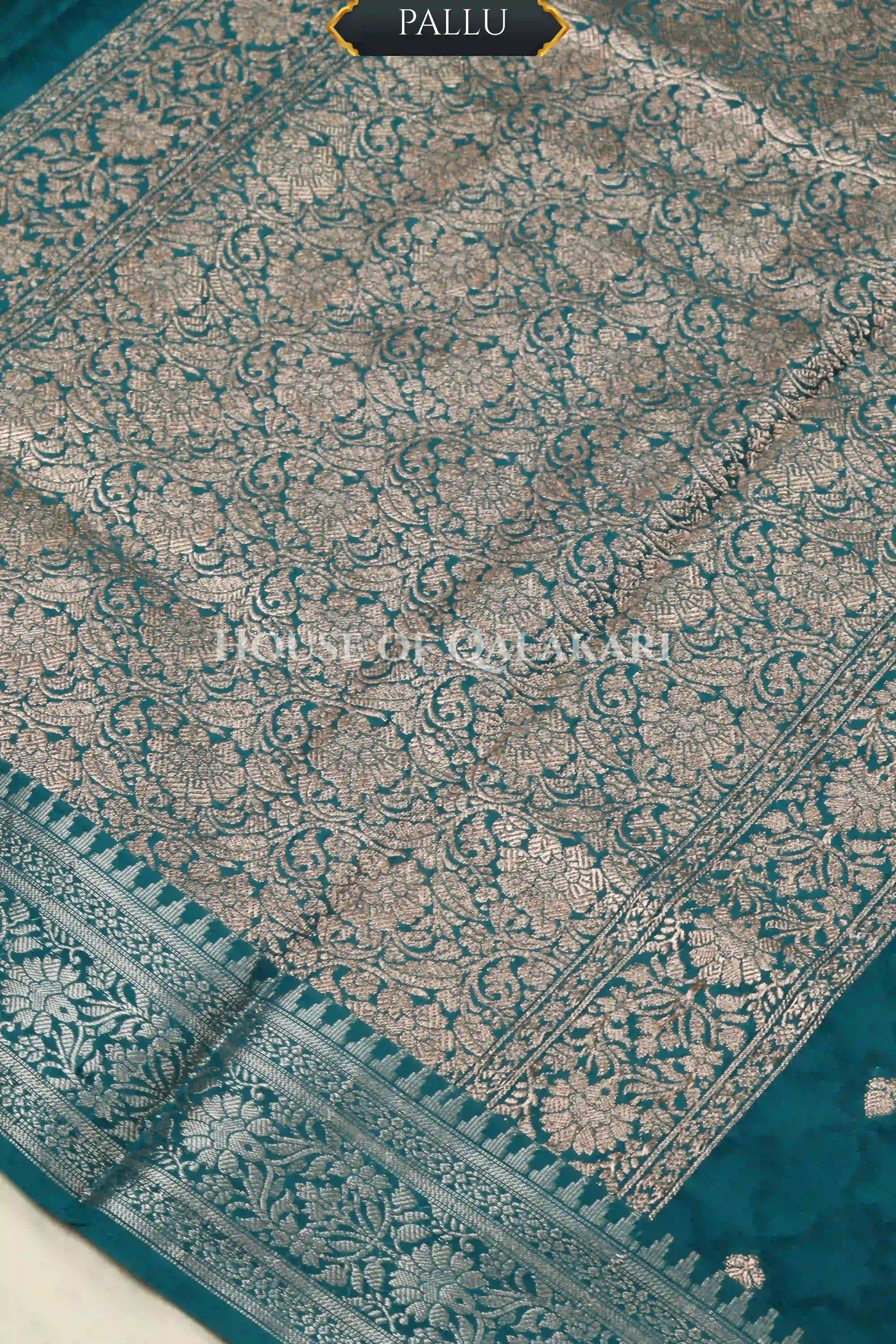 Mushroom silk Saree pallu