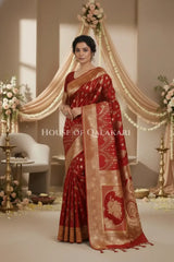 Double Katan Silk Saree front pose