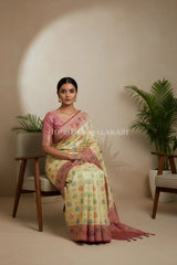 georget silk saree sitting pose