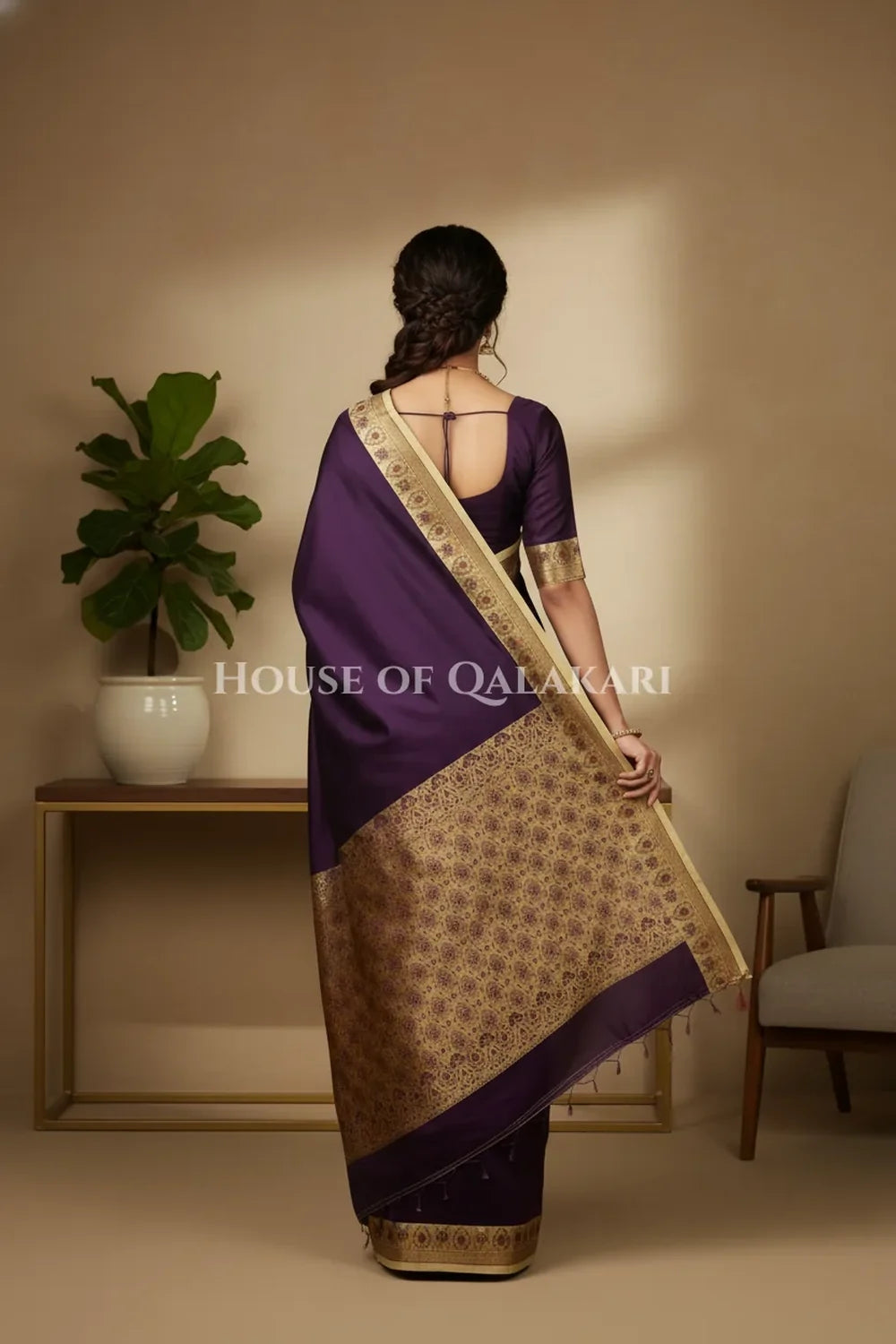 Silk Saree back pose