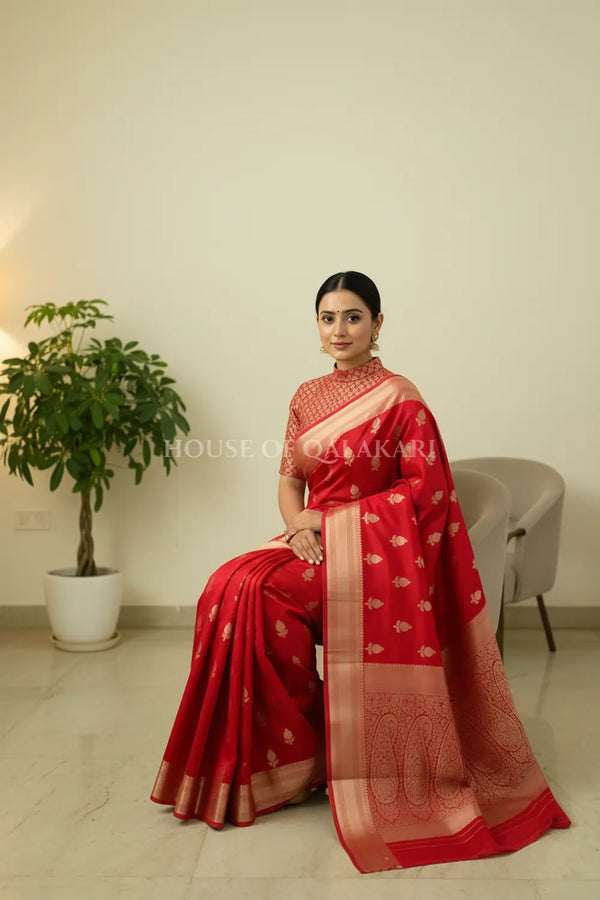 chiniya pure silk saree sitting pose