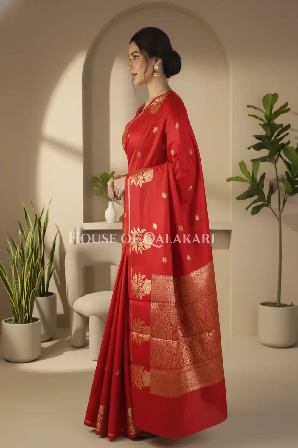 Mango Silk Saree side pose