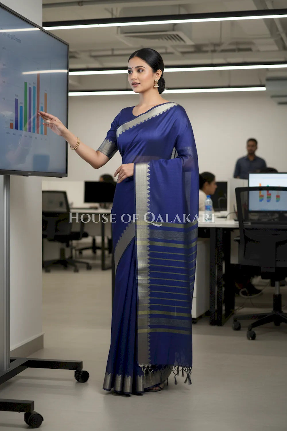 cotton saree 0331 office pose2