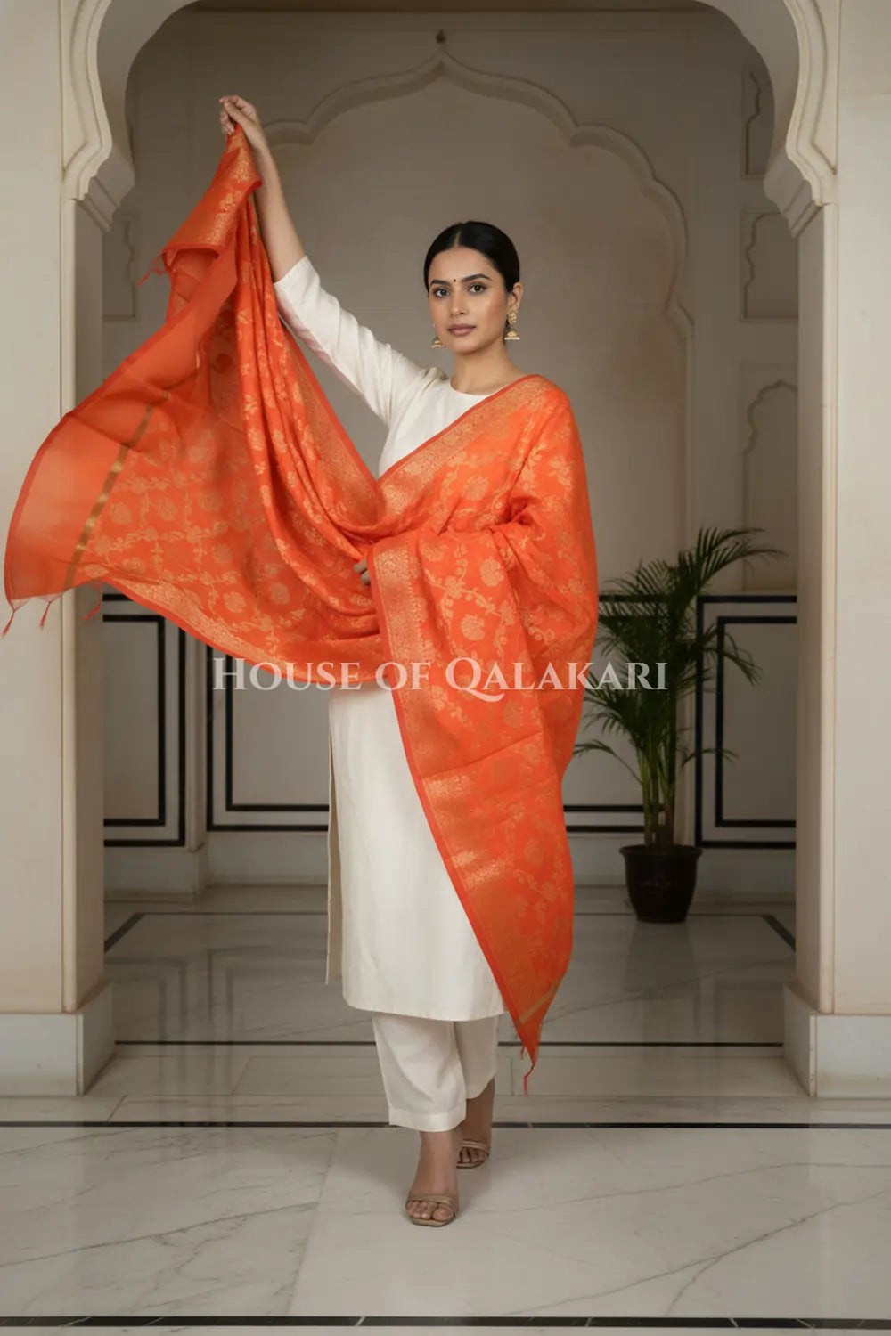 silk dupatta 0236 dramatic pose