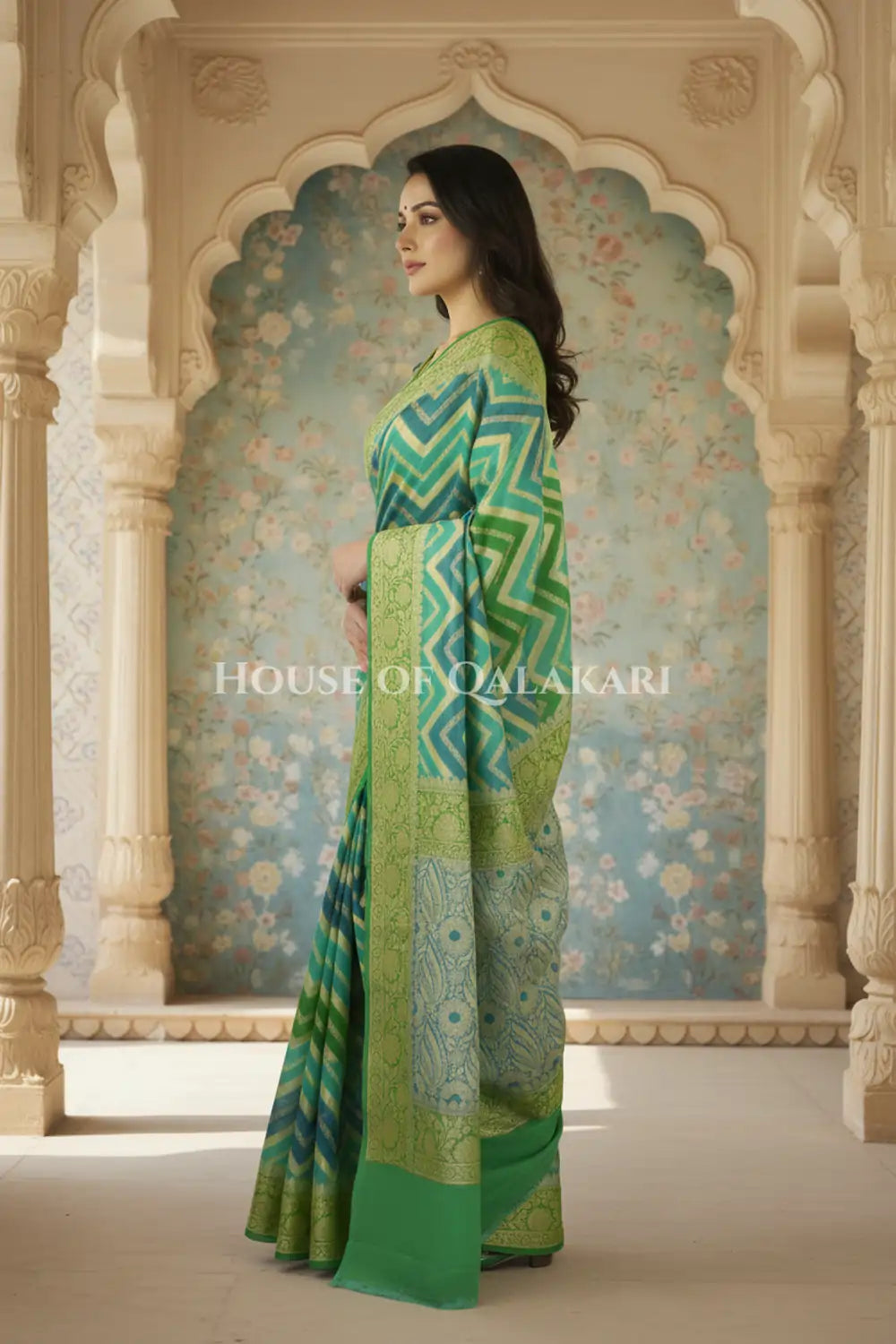 Khaddi Georget Silk Saree Side Pose