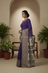 chennuri silk kalamkari saree 0449 side pose