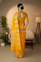 Monga Silk Saree back pose