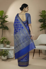 mulmul cotton patola saree 0434 back pose