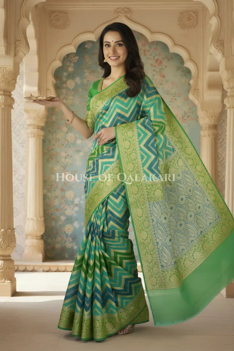 Khaddi Georget Silk Saree Festive Pose
