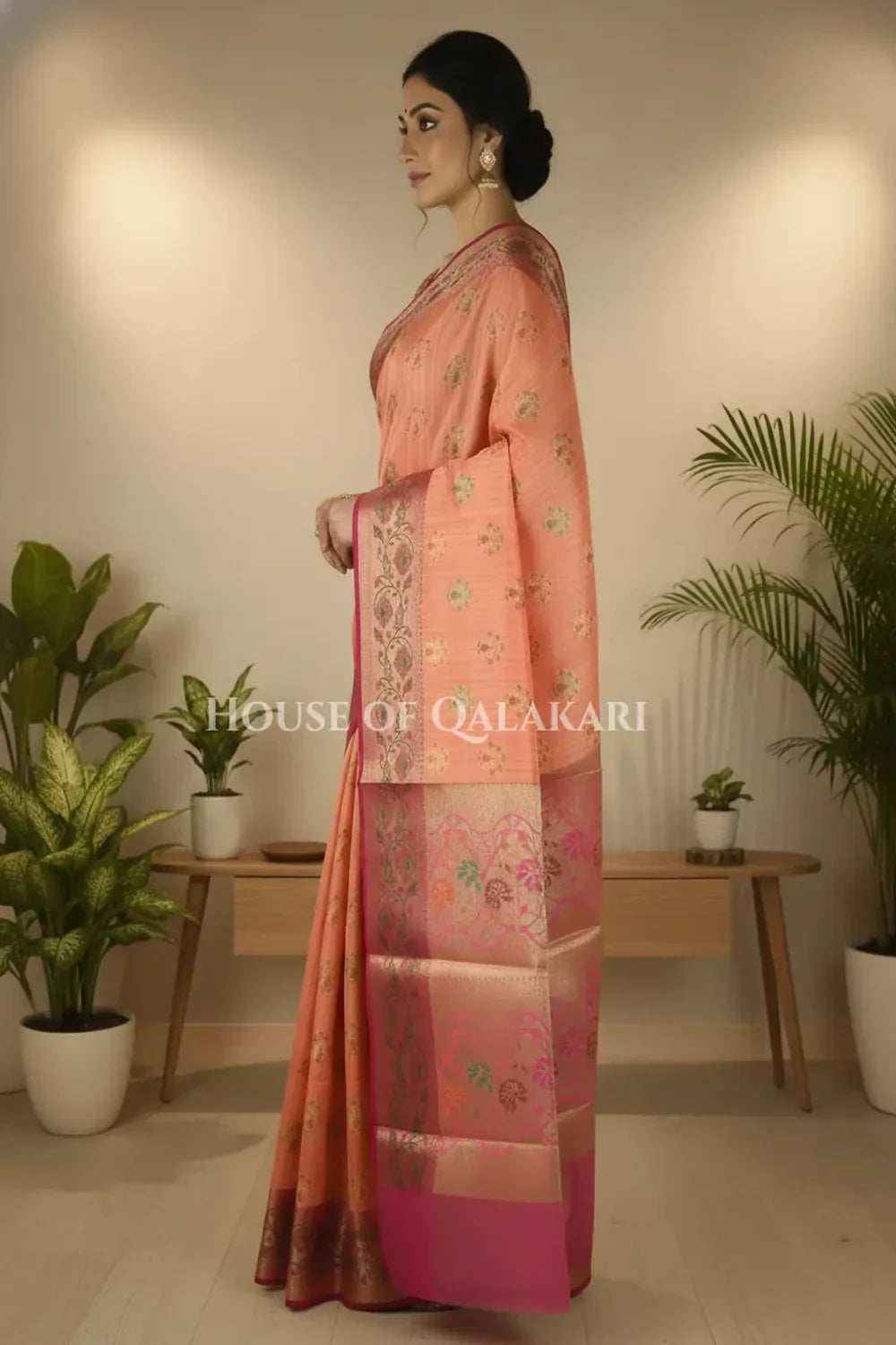 Cotton Saree side pose