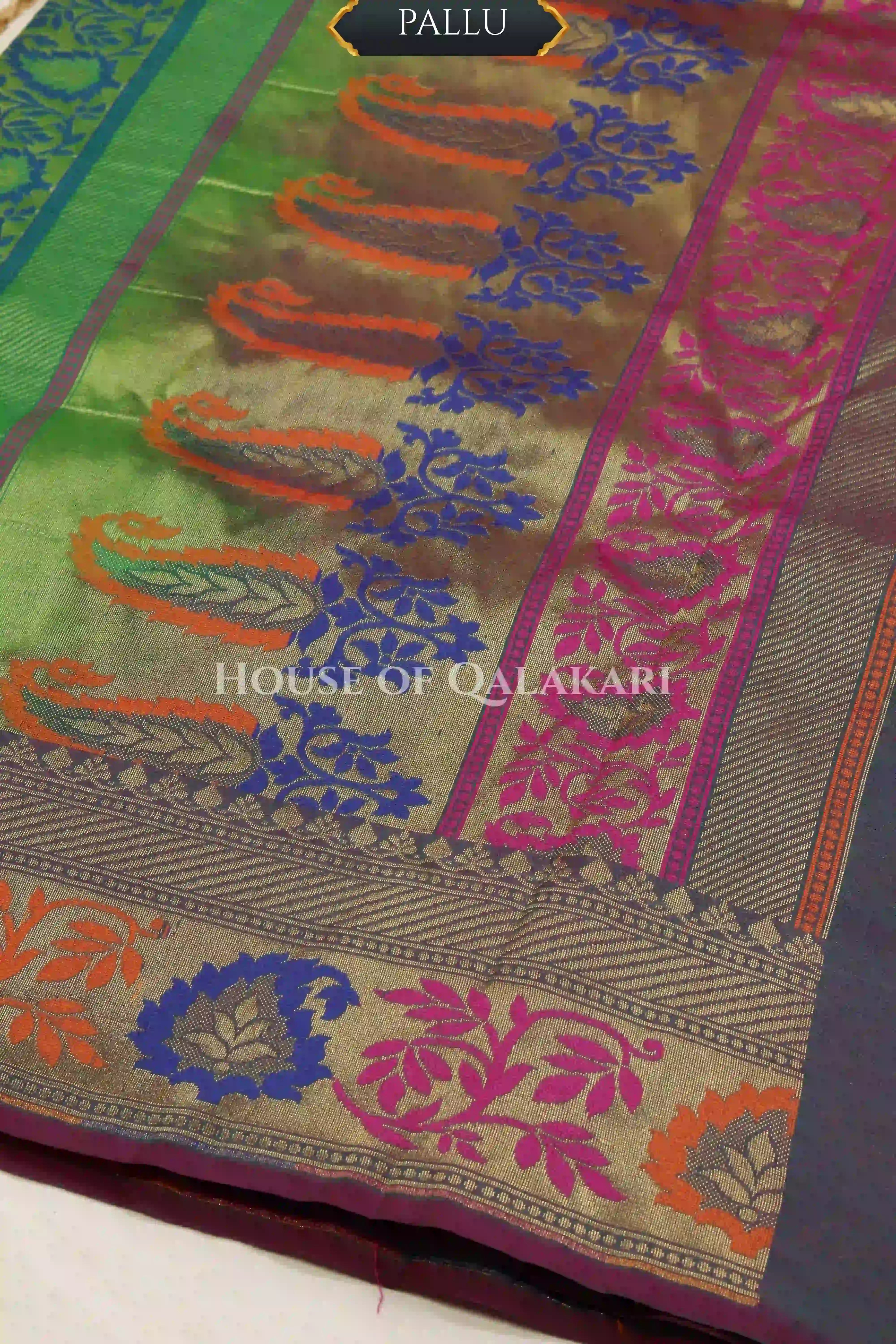 georget silk saree pallu