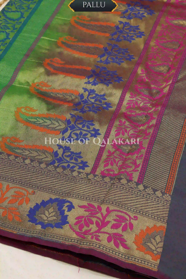 georget silk saree pallu