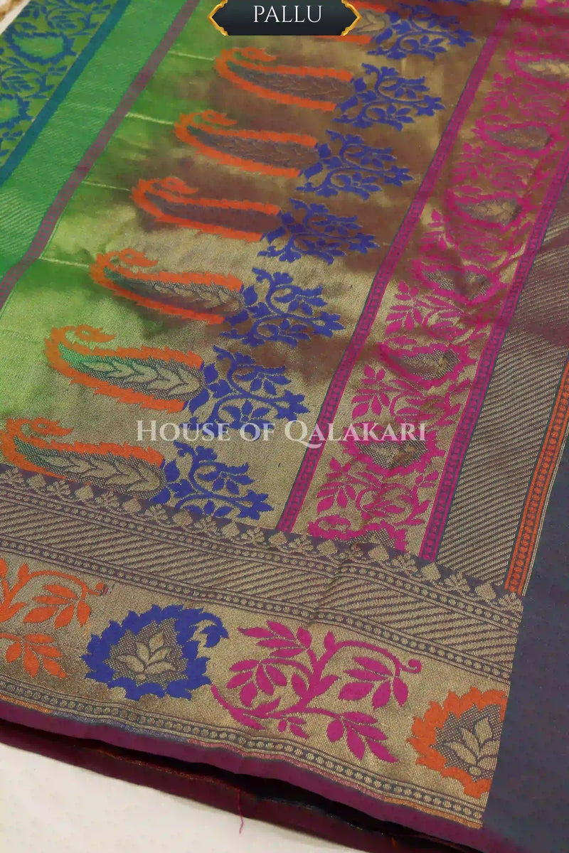 georget silk saree pallu