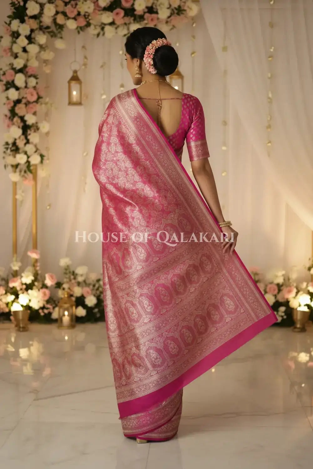 Pure Silk Saree back pose