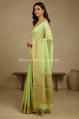 moonga silk saree side pose