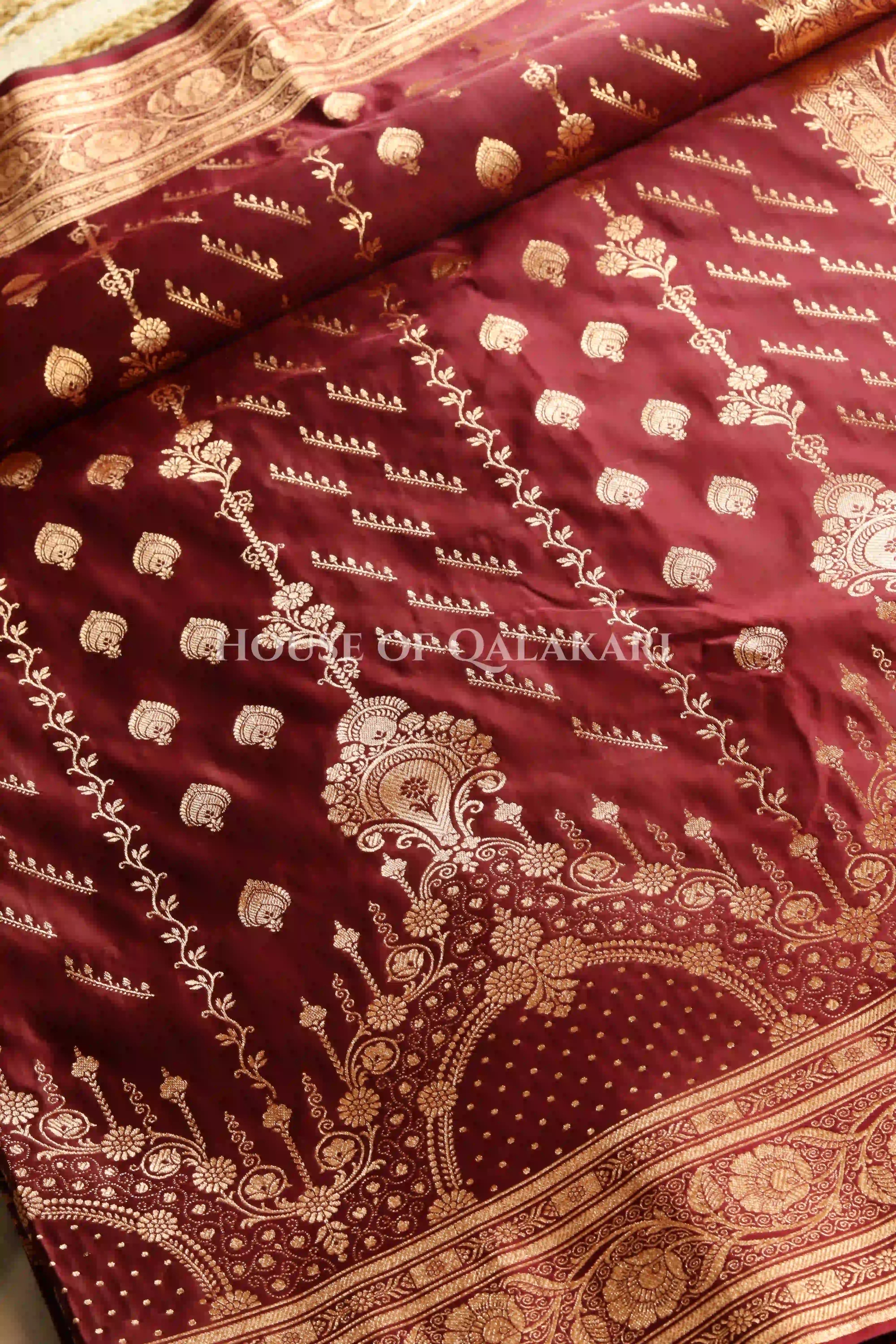 Double Katan Silk Saree body