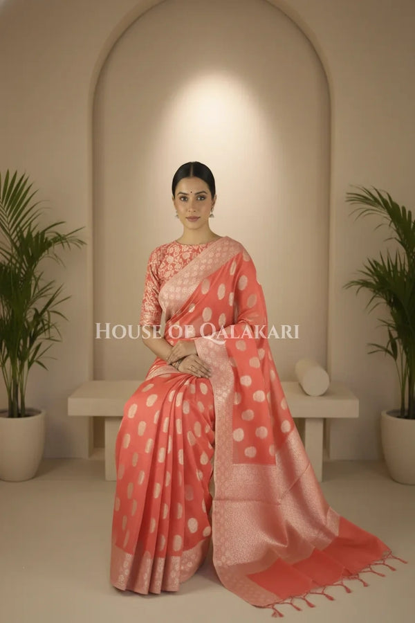 Cotton Saree sitting pose