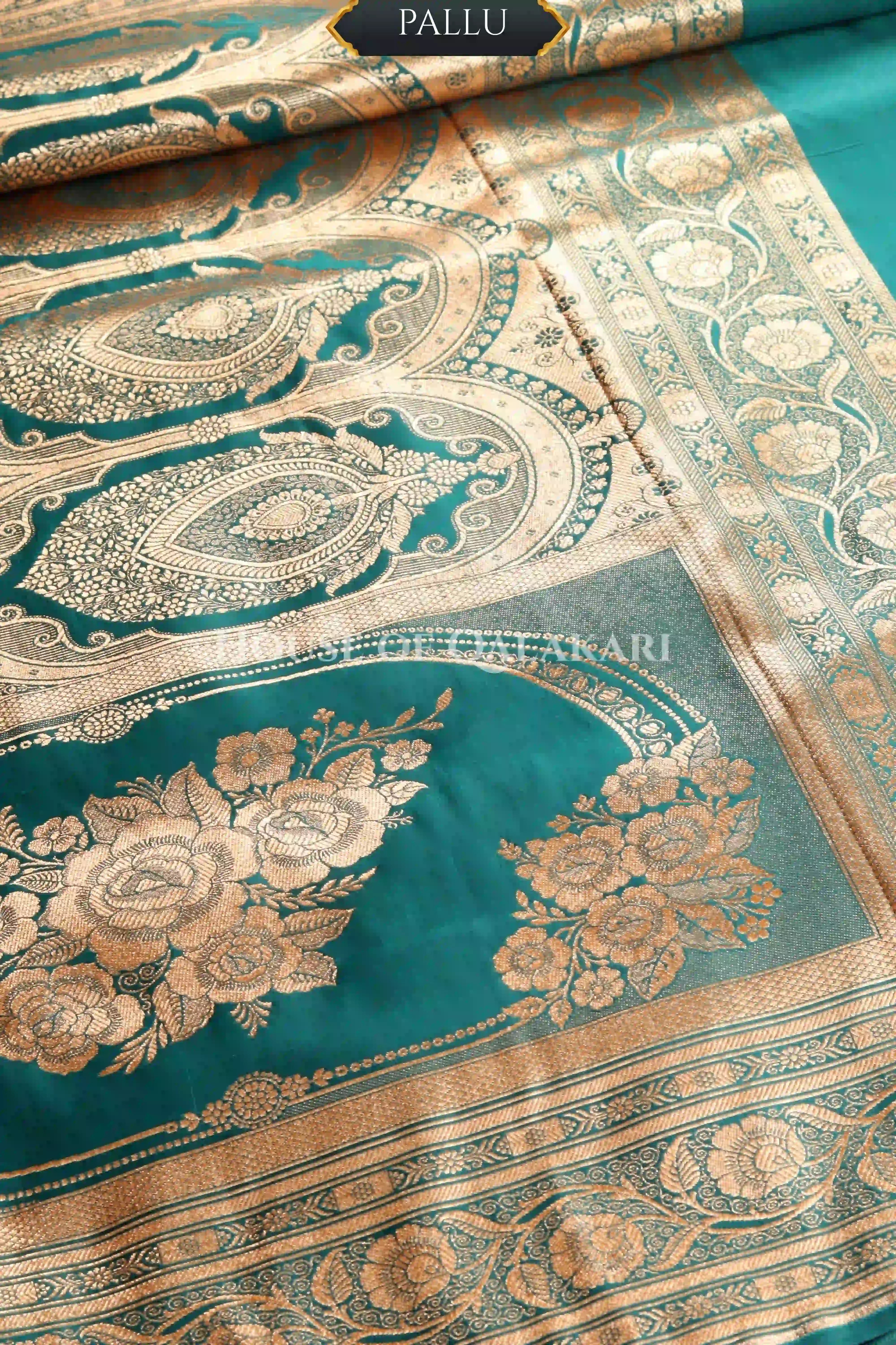 Double Katan Silk Saree pallu