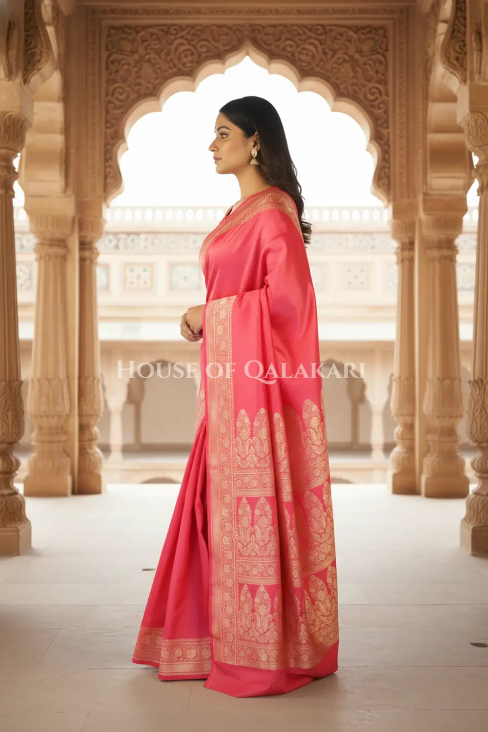 pure silk saree side pose