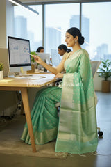 cotton saree office pose