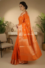Monga Silk Saree side pose