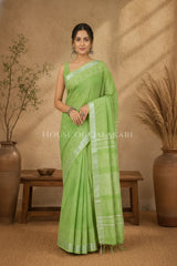 linen cotton saree 488 front pose