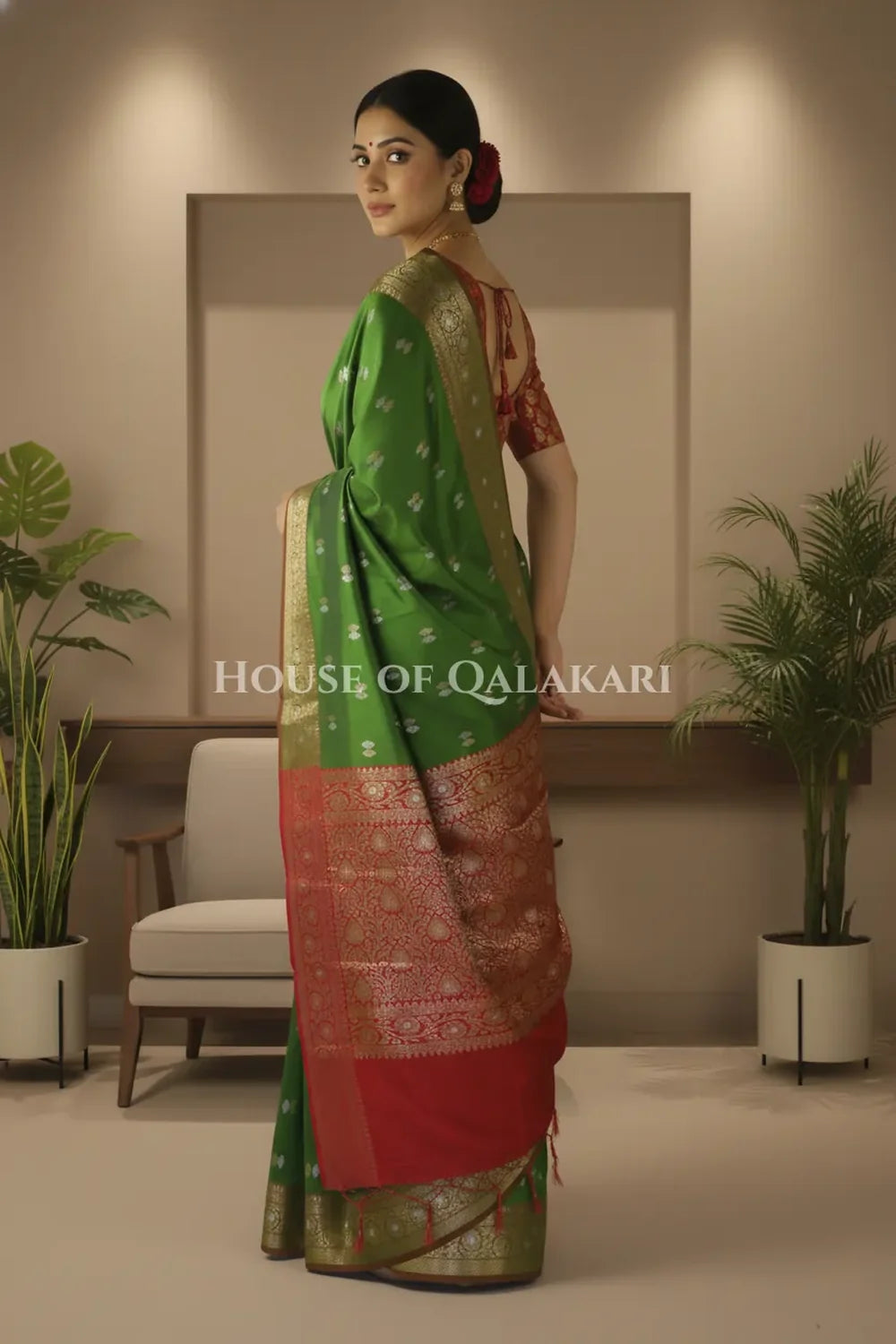 Silk Saree back pose