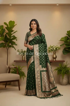 Double Katan Silk Saree front pose