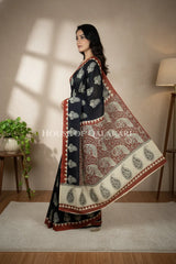 mulmul cotton bagru saree 403 side pose
