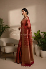 georget silk saree side pose