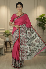 chennuri silk kalamkari saree 0450 front pose