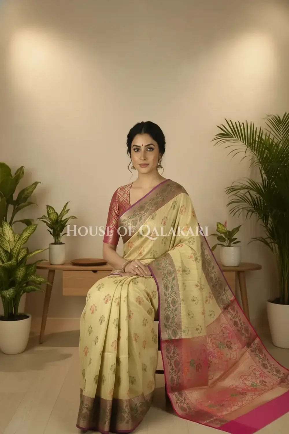 Cotton Saree sitting pose