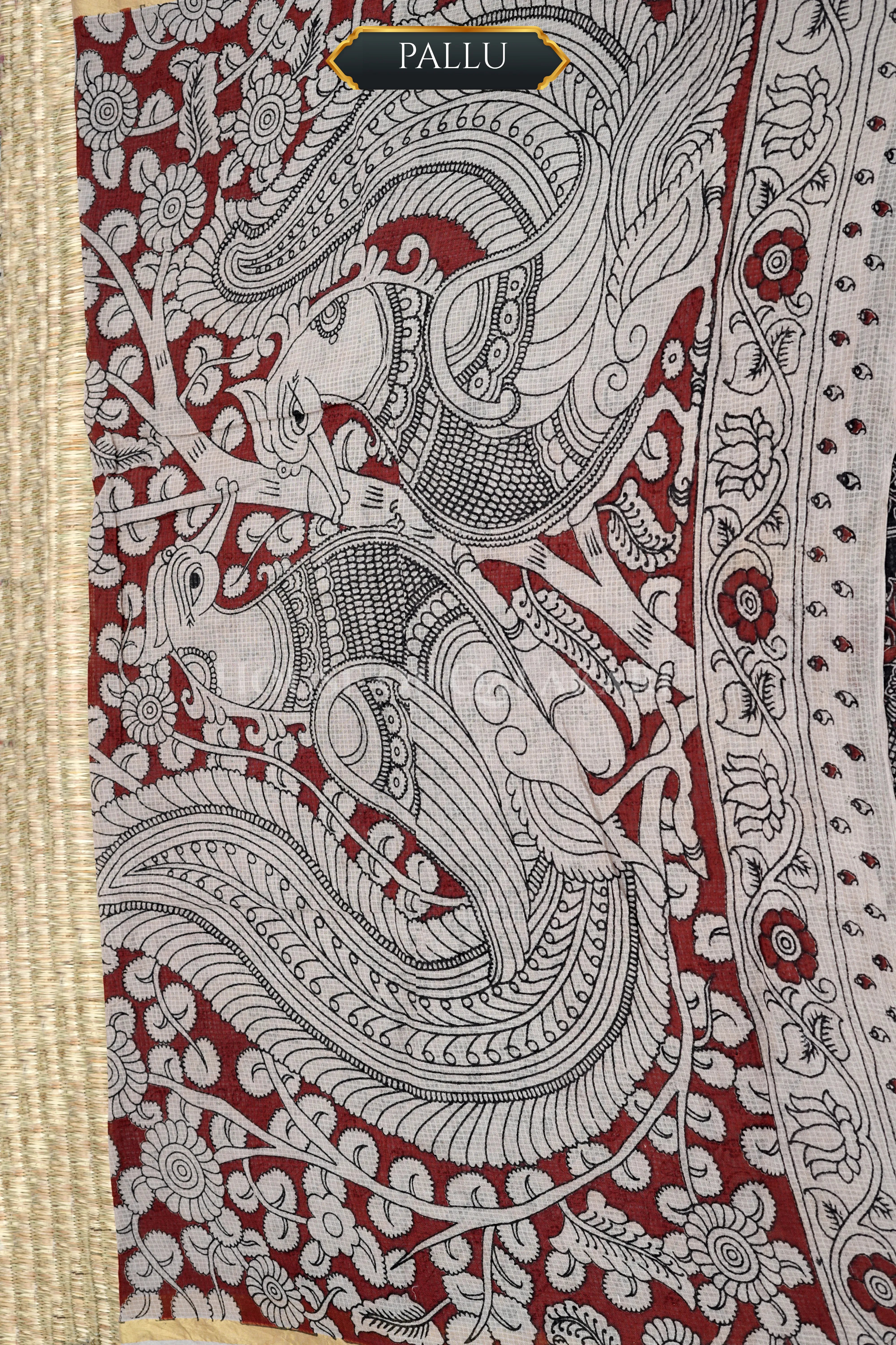 kota cotton kalamkari saree 0453 pallu