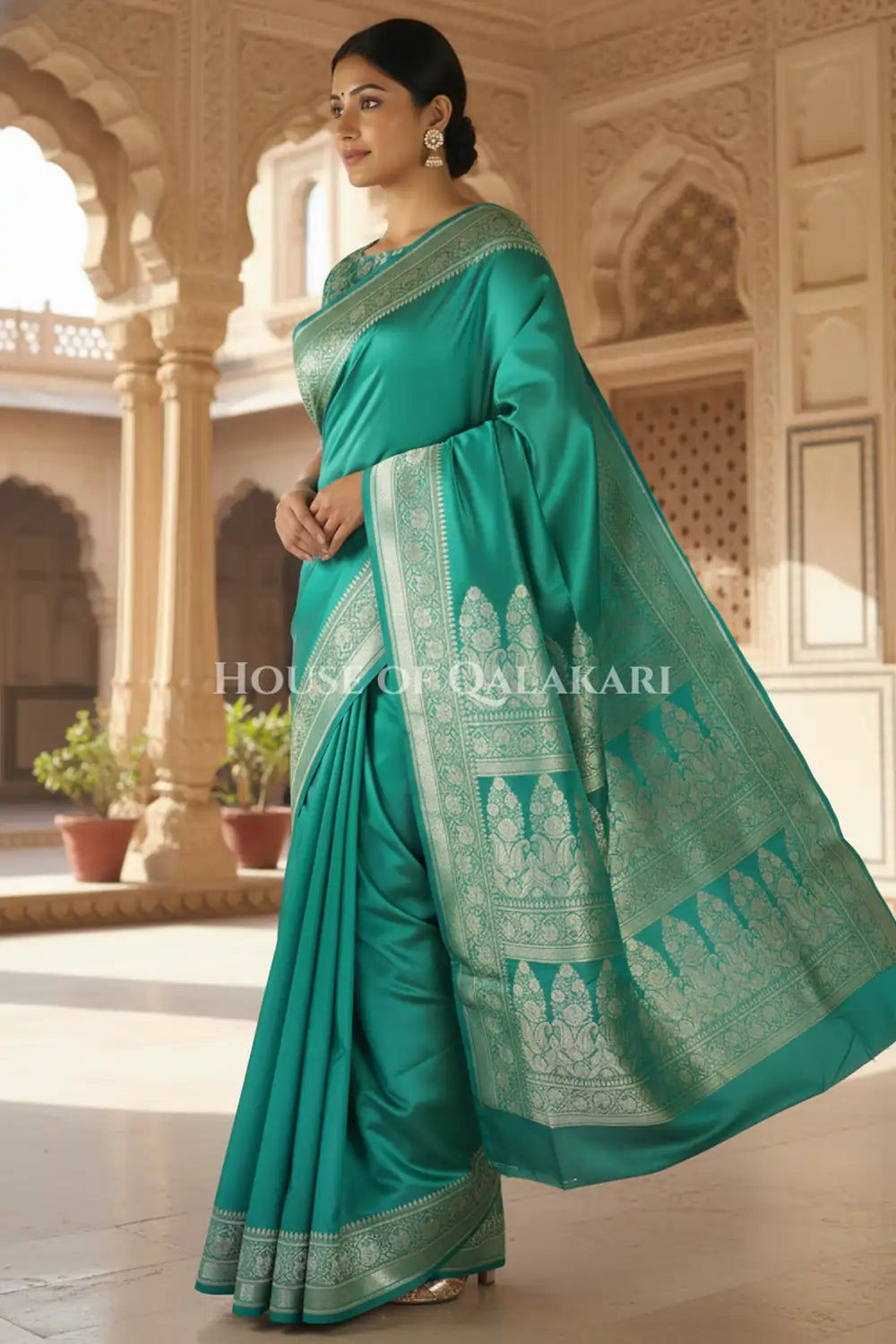 pure silk saree side pose