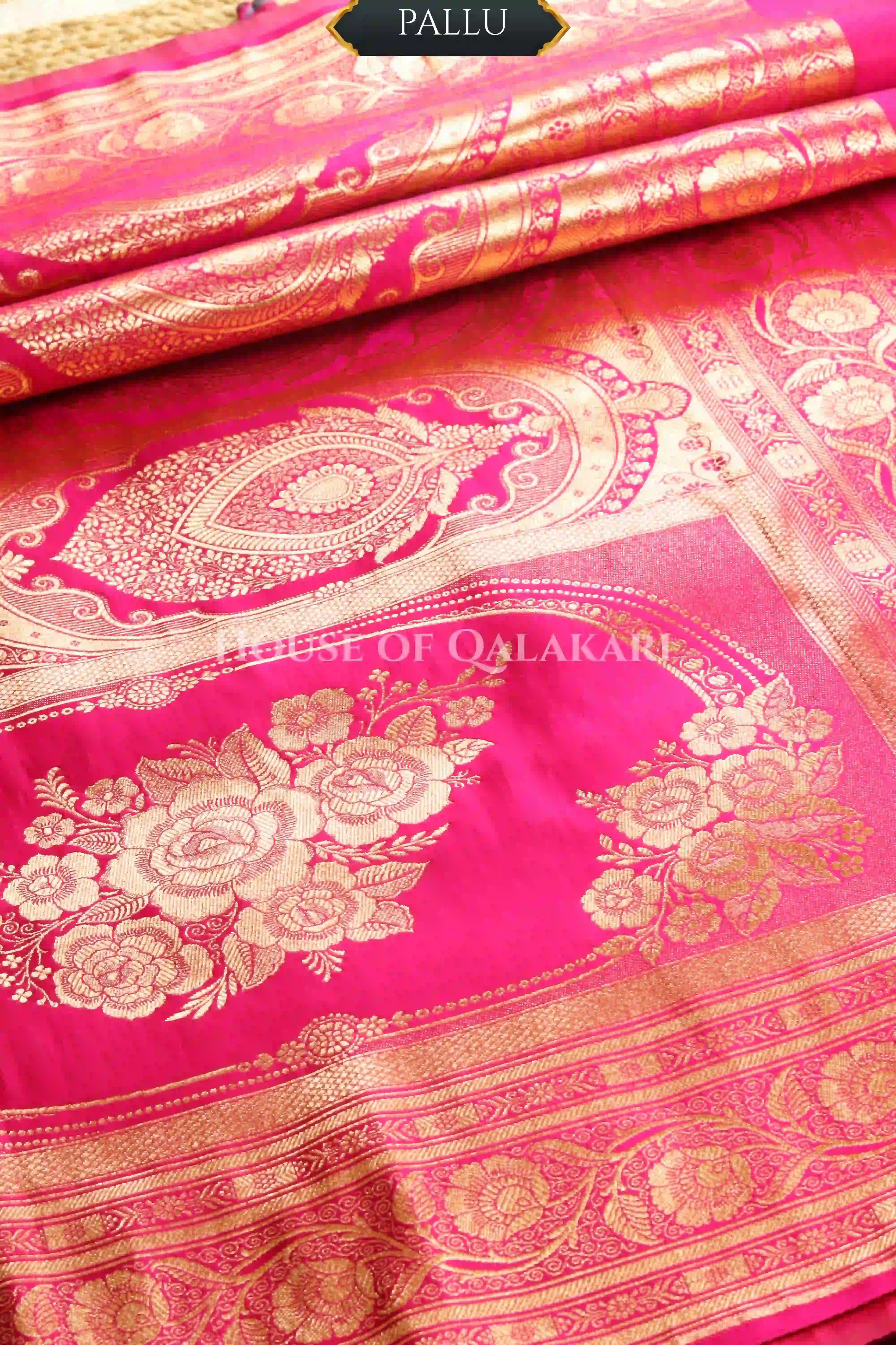 Double Katan Silk Saree pallu