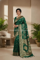 Double Katan Silk Saree front pose
