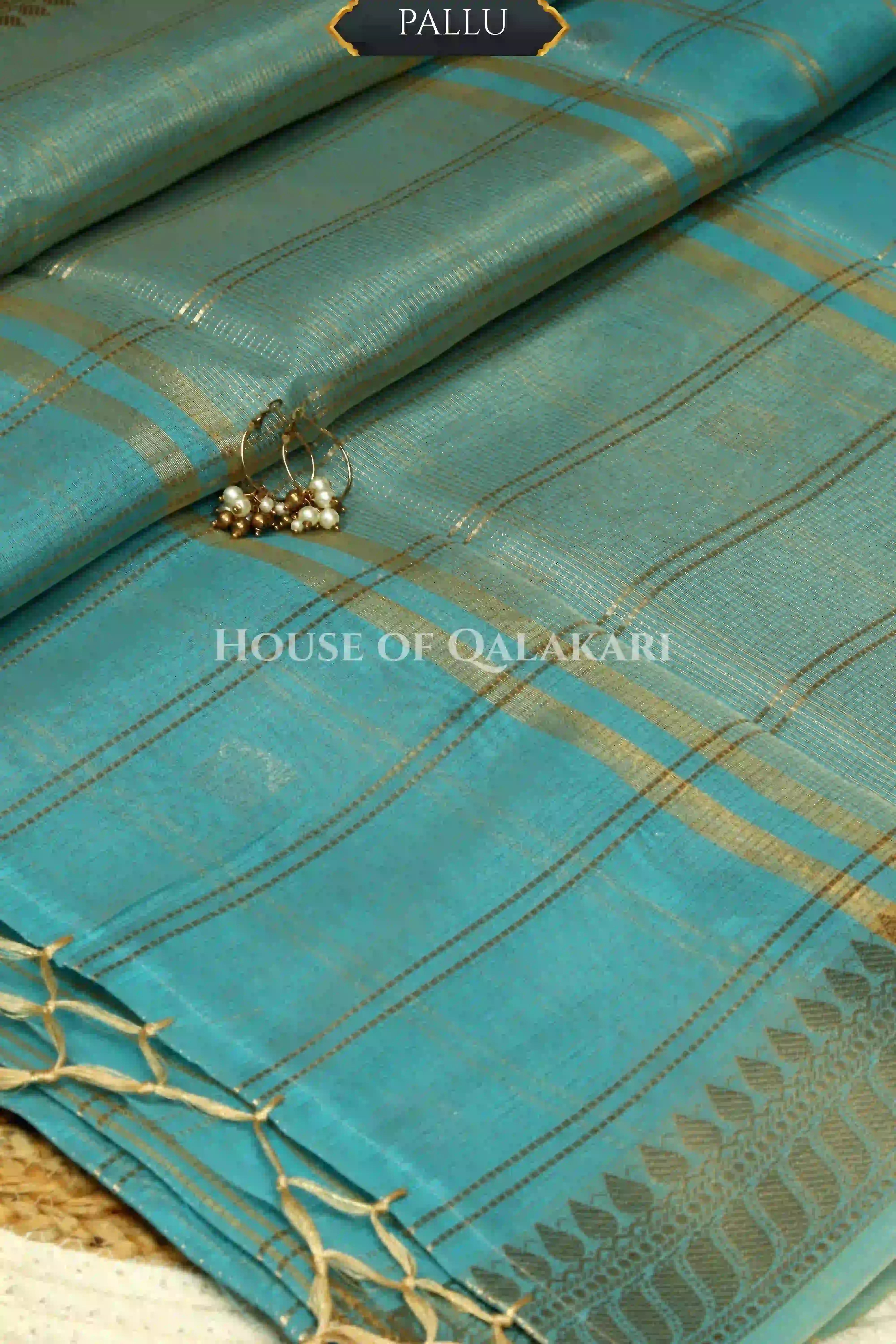 linen saree pallu