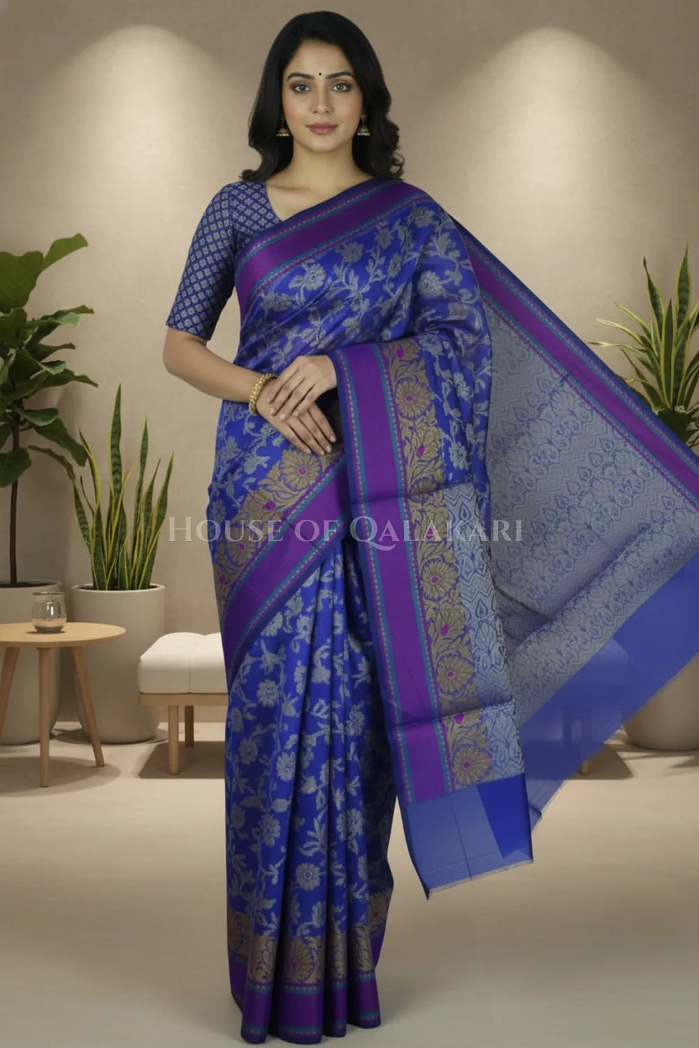 mulmul cotton patola saree 0417 front pose