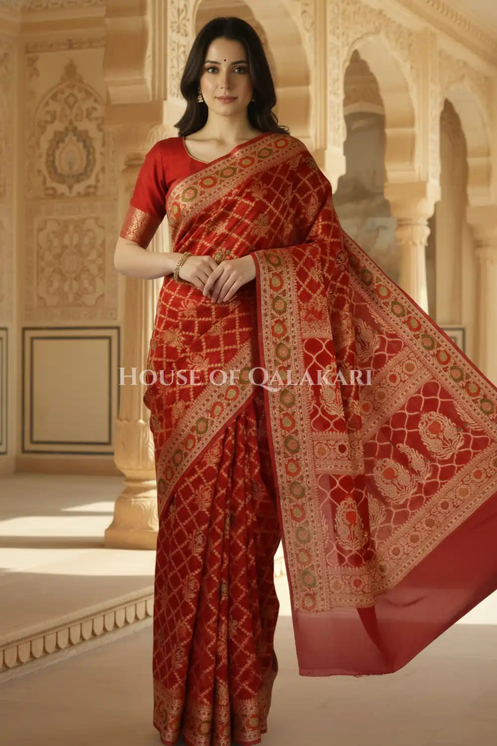 Khaddi Georget Silk Saree Front Pose