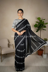 mulmul cotton bagru saree 405 front pose